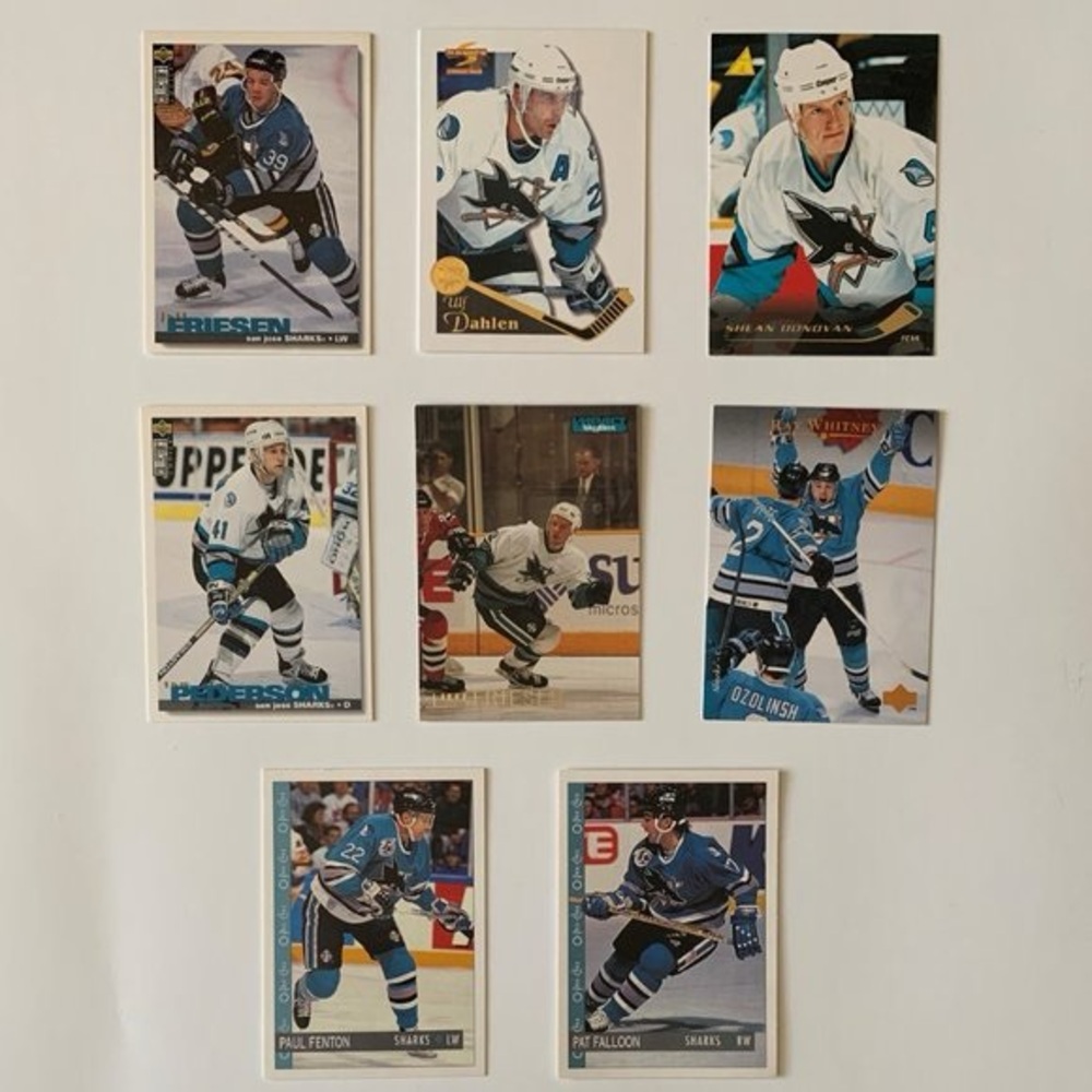 San Jose Sharks Vintage NHL Hockey Cards - Lot of 15 w/ Whitney, Friesen & more